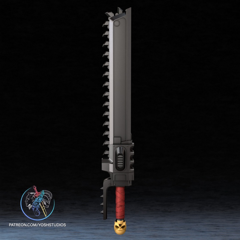 战锤链剑 3D打印模型|Yosh Studios – Warhammer Chainsword – 3D Print Model