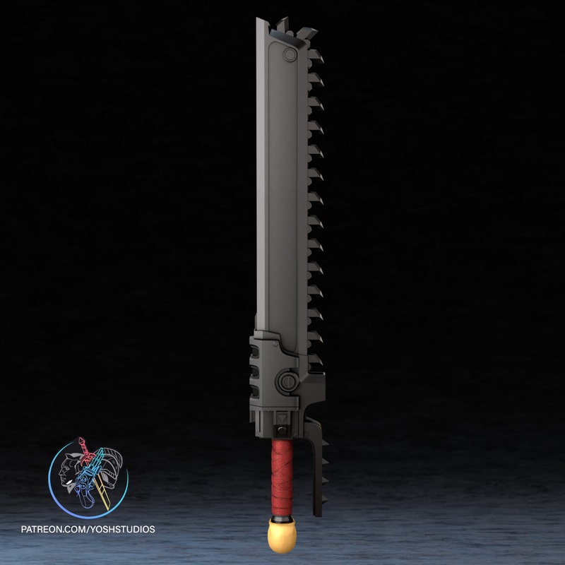 战锤链剑 3D打印模型|Yosh Studios – Warhammer Chainsword – 3D Print Model