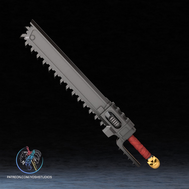 战锤链剑 3D打印模型|Yosh Studios – Warhammer Chainsword – 3D Print Model