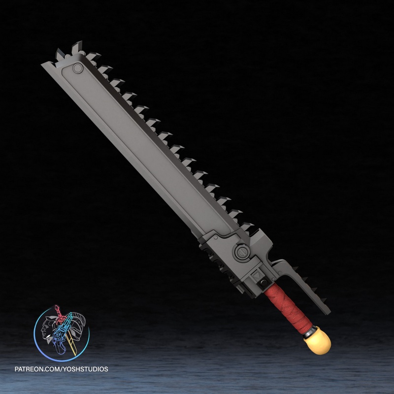战锤链剑 3D打印模型|Yosh Studios – Warhammer Chainsword – 3D Print Model