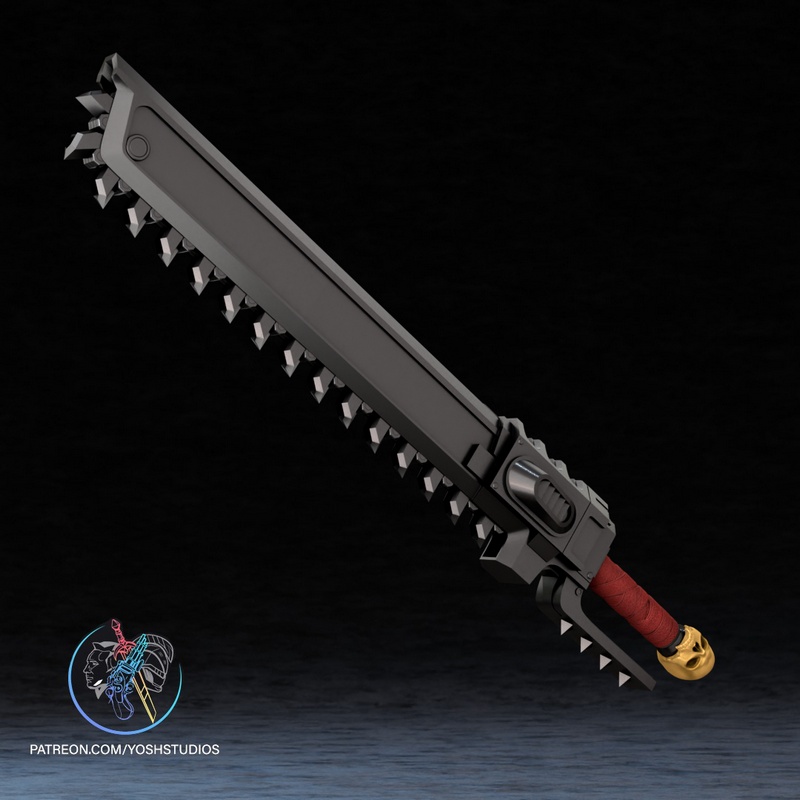 战锤链剑 3D打印模型|Yosh Studios – Warhammer Chainsword – 3D Print Model