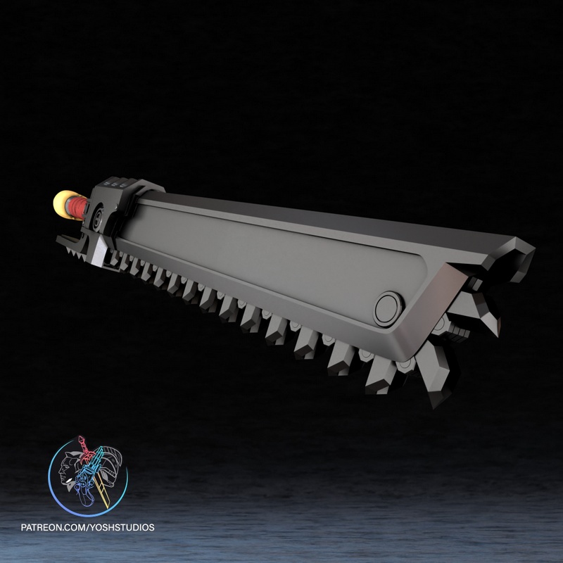 战锤链剑 3D打印模型|Yosh Studios – Warhammer Chainsword – 3D Print Model