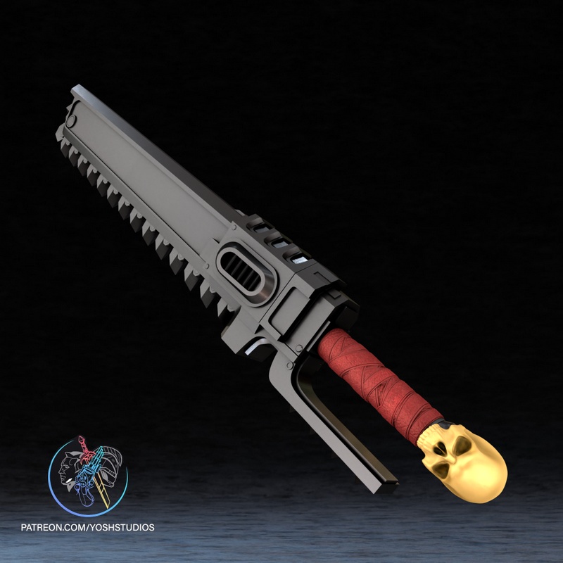 战锤链剑 3D打印模型|Yosh Studios – Warhammer Chainsword – 3D Print Model