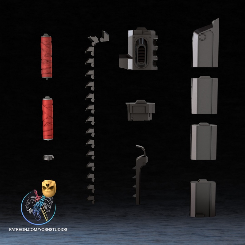 战锤链剑 3D打印模型|Yosh Studios – Warhammer Chainsword – 3D Print Model