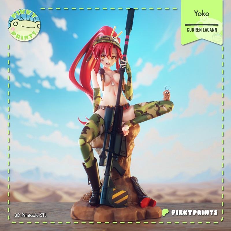 Pikky Prints - 《Gurren Lagann》叶可·利特纳 3D打印模型|Pikky Prints – Gurren Lagann – Yoko Littner – 3D Print Model STL