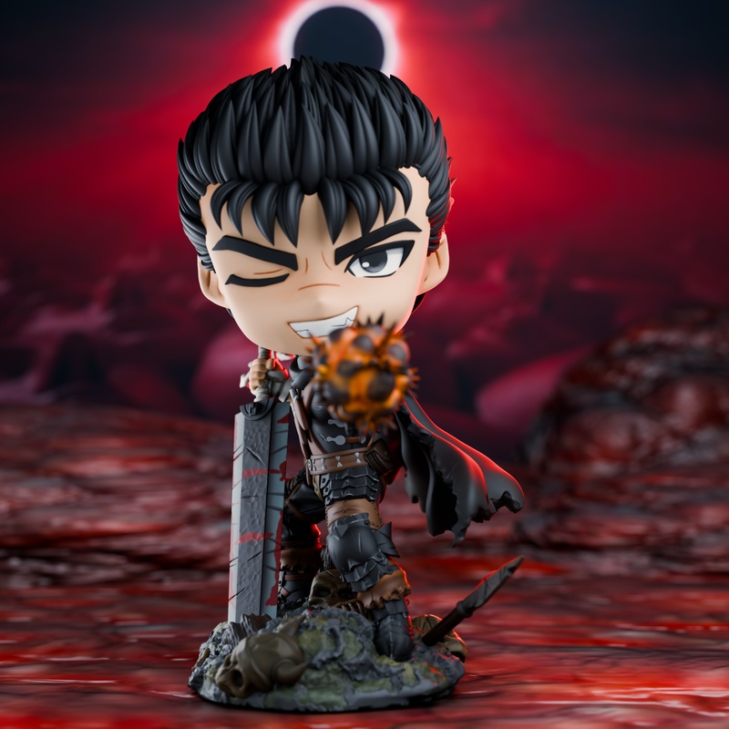 Berserk角色Guts 3D打印迷你玩偶|Chbi Land Figures – Guts – Berserk – Chibi – 3D Print Model