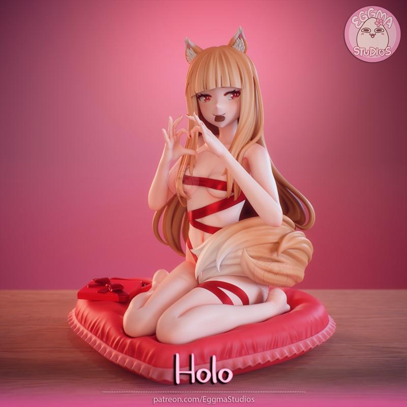 Eggma Studios《辣妹与狼》3D打印模型|Eggma StudiosSpice and Wolf Holo – 3D Print Model STL