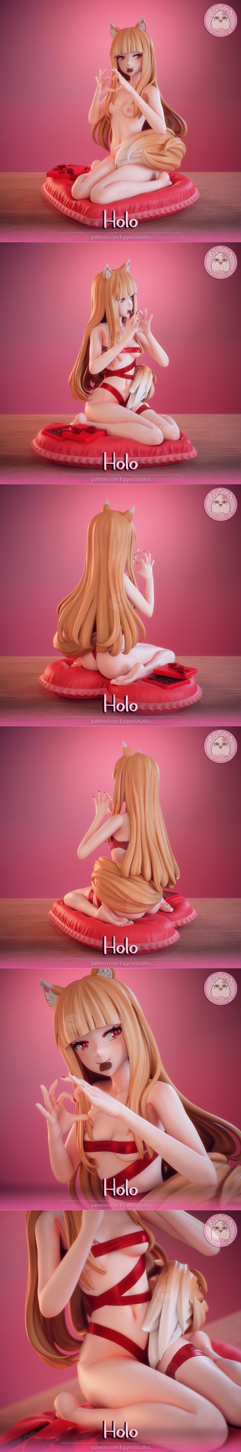 Eggma Studios《辣妹与狼》3D打印模型|Eggma StudiosSpice and Wolf Holo – 3D Print Model STL
