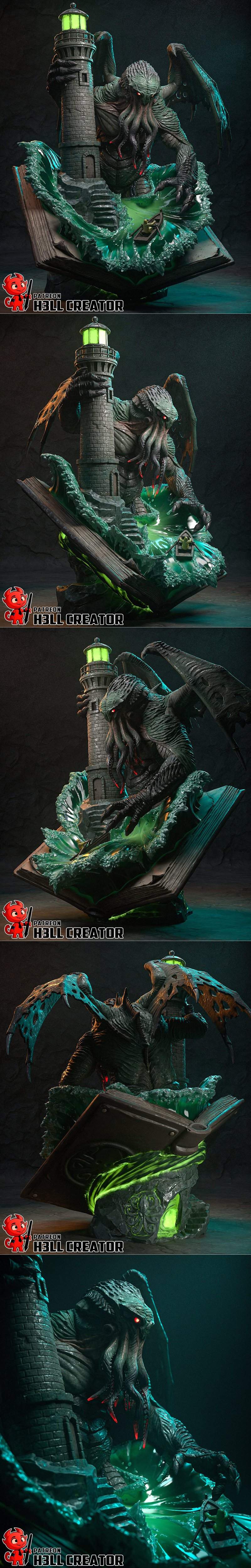 H3LL创作者 - 恐怖之神克苏鲁 - 3D打印模型|H3LL Creator – Cthulhu – 3D Print Model STL