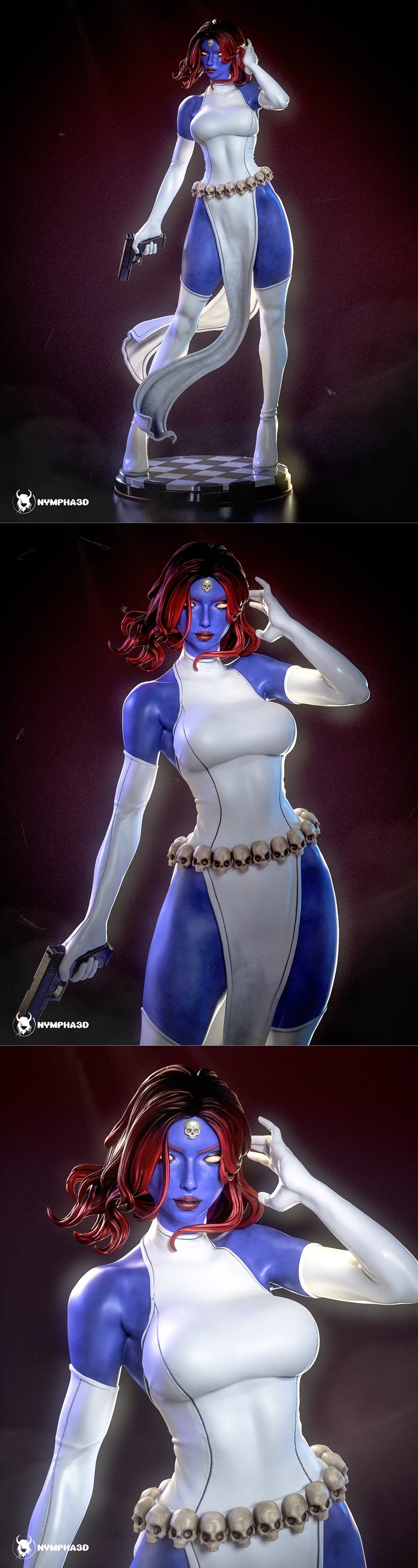 Nympha - 神秘女侠 - 奇幻角色3D打印模型|Nympha – Mystique – Marvel Comics – 3D Print Model STL