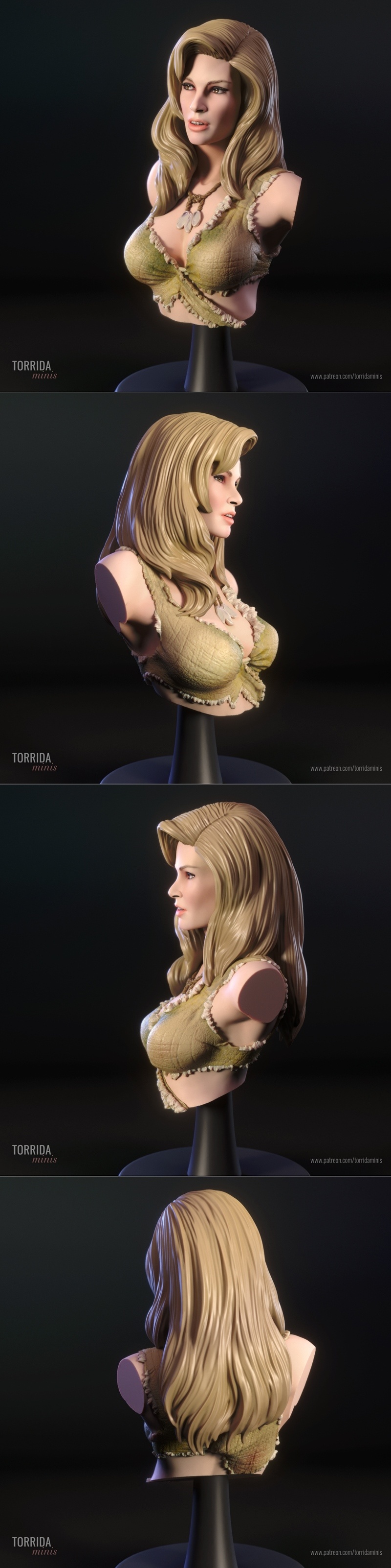 Torrida Minis - 3D打印迷你模型 - 王者之怒洛安娜|Torrida Minis – Loana Bust – 3D Print Model STL