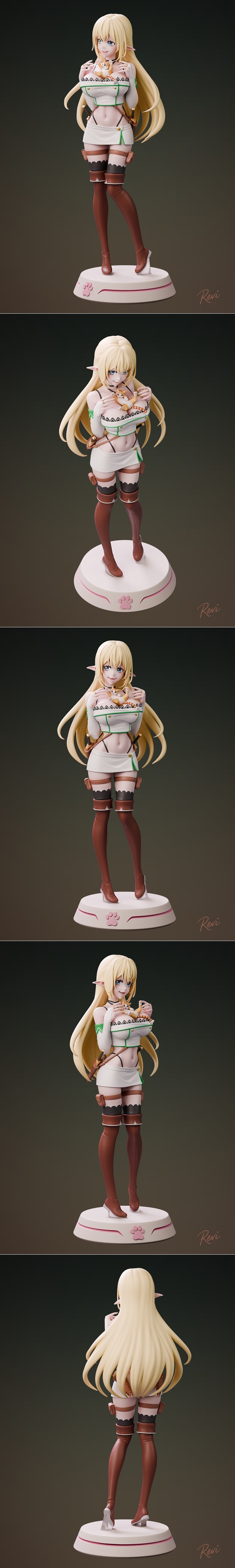Revi Aria与Tama的3D打印模型雕塑|Revi Aria & Tama Revi Sculpts – 3D Print Model STL