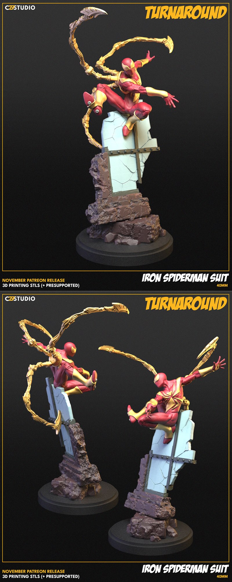 C27迷你模型：铁甲侠套装 3D打印雕塑|C27 Minis – Iron Spiderman Suit – 3D Print Model STL