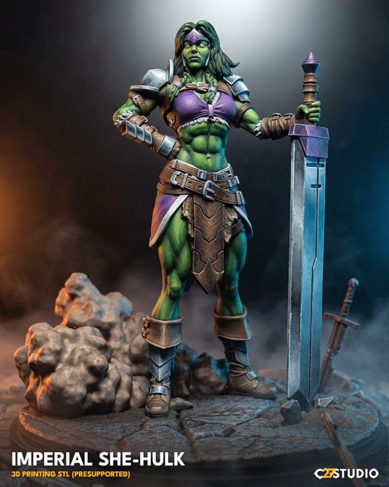 C27迷你模型：帝国女浩克3D打印雕塑|C27 Minis – Imperial She-Hulk – 3D Print Model STL