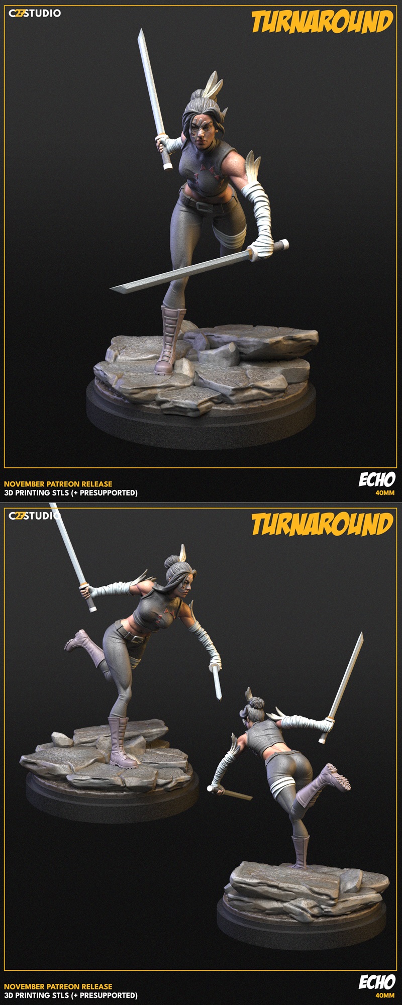 C27迷你模型：Echo 3D打印雕塑|C27 Minis – Echo – 3D Print Model STL