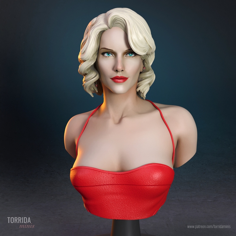 Battlestar Galactica战锤六号短装模型|Torrida Minis – Number Six Bust from Battlestar Galactica – 3D Print Model