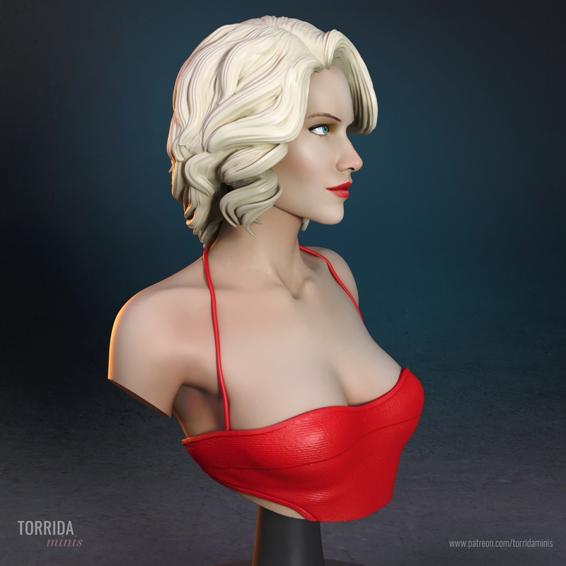 Battlestar Galactica战锤六号短装模型|Torrida Minis – Number Six Bust from Battlestar Galactica – 3D Print Model