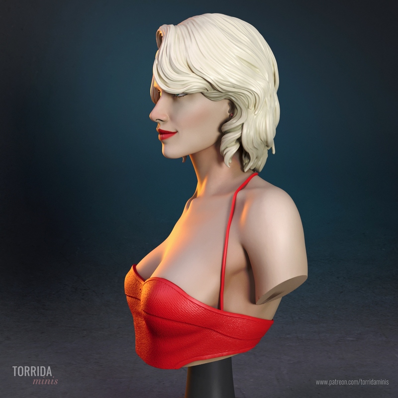 Battlestar Galactica战锤六号短装模型|Torrida Minis – Number Six Bust from Battlestar Galactica – 3D Print Model