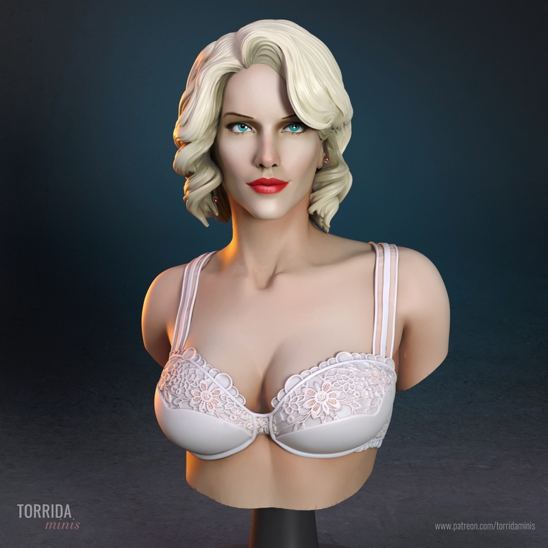 Battlestar Galactica战锤六号短装模型|Torrida Minis – Number Six Bust from Battlestar Galactica – 3D Print Model
