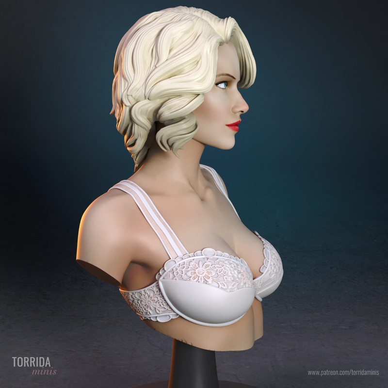 Battlestar Galactica战锤六号短装模型|Torrida Minis – Number Six Bust from Battlestar Galactica – 3D Print Model