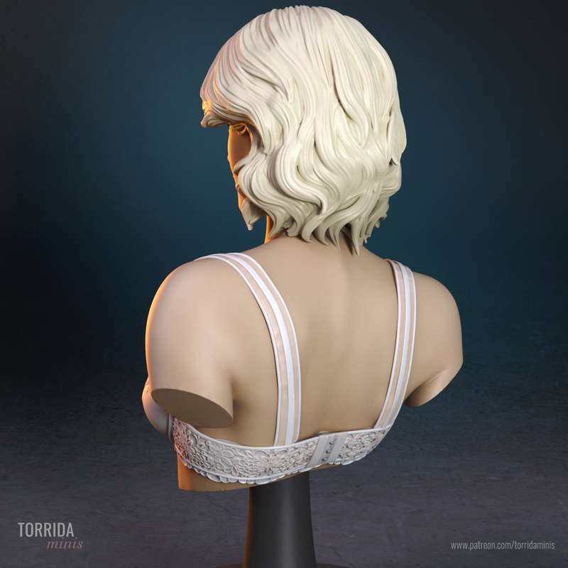 Battlestar Galactica战锤六号短装模型|Torrida Minis – Number Six Bust from Battlestar Galactica – 3D Print Model