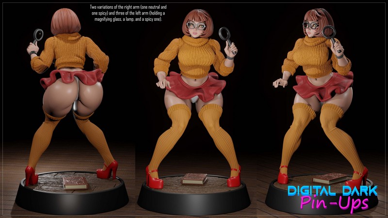 数字暗黑风女郎——Velma Dinkley 3D打印模型|Digital Dark Pin-Ups – Velma Dinkley – 3D Print Model