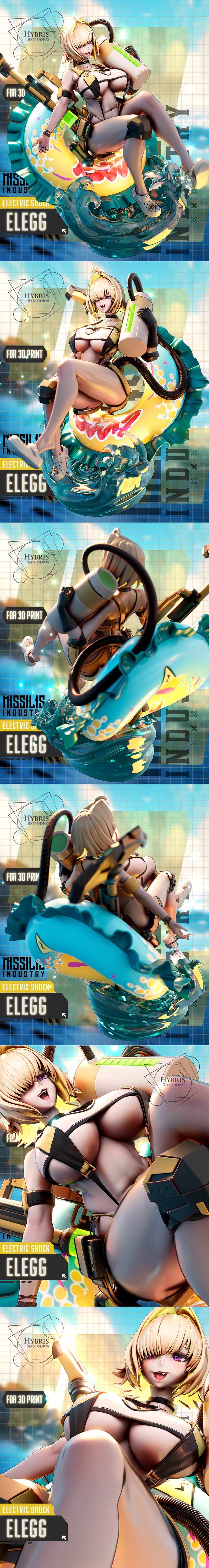 Hybris Studio - 狼女女神艾乐格 - 3D打印模型|Hybris Studio – Nikke Goddess of Victory – Elegg – 3D Print Model STL