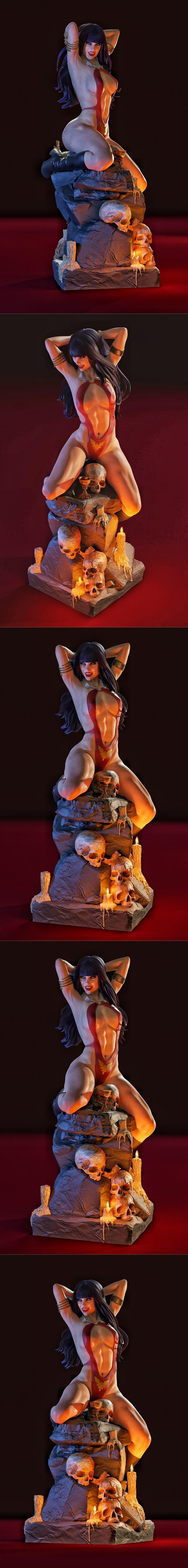 MCM3D - 奇幻角色Vampirella 3D打印模型|MCM3D – Vampirella – 3D Print Model STL