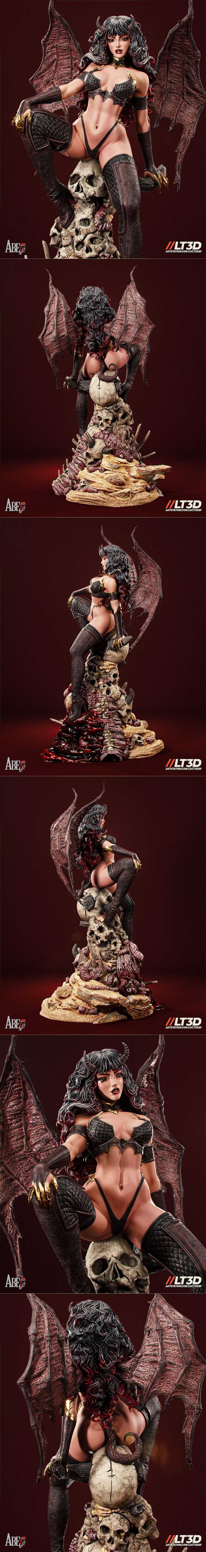 Abe3D - 赛拉特魅魔 - 3D打印模型|Abe3D – Xyrath Succubus – 3D Print Model STL