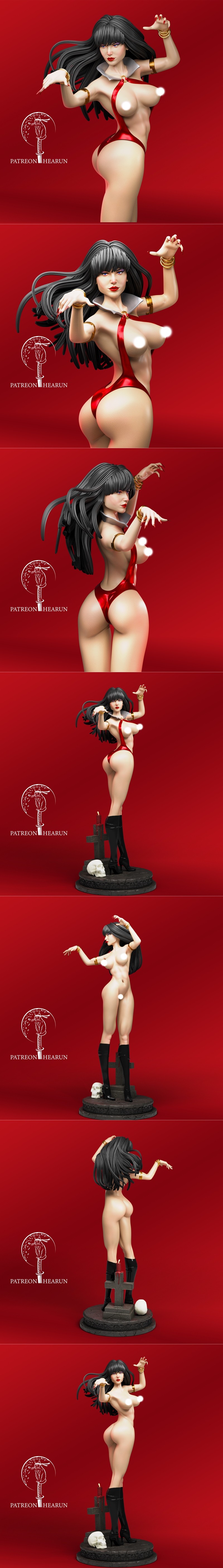 Hearun 3D打印模型：Vampirella血腥版|Hearun – Vampirella NSFW Version – 3D Print Model STL