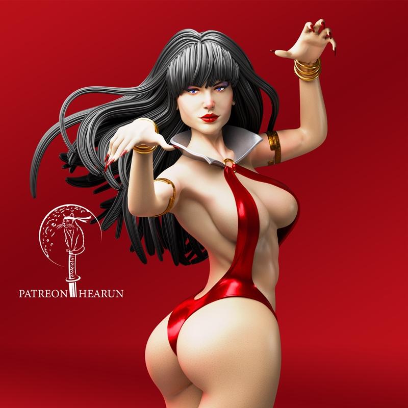 Hearun 3D打印模型：Vampirella角色造型|Hearun – Vampirella – 3D Print Model STL