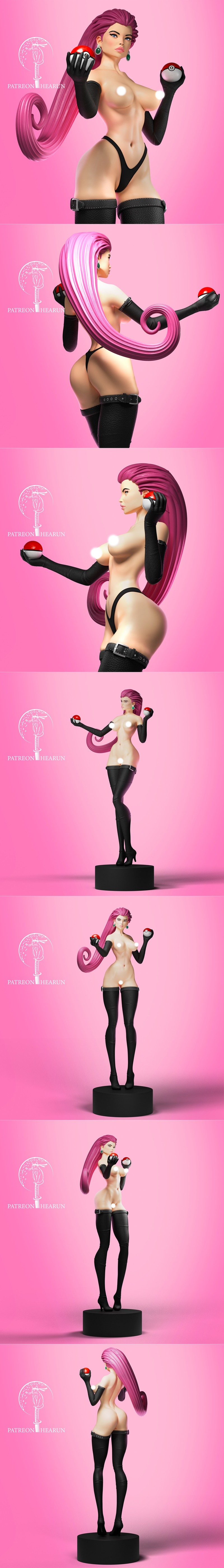 Hearun - 猫咪宝可梦3D打印模型|Hearun – Jessie Pokemon NSFW Version – 3D Print Model STL