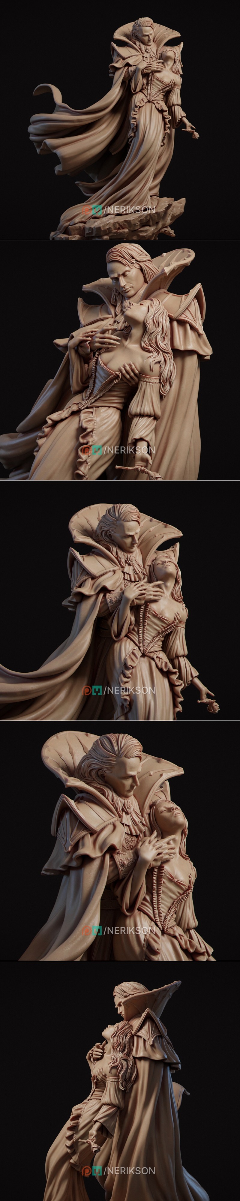 Nerikson 作品《Death’s Kiss》角色模型 3D打印版|Nerikson – Death’s Kiss – Surrender – 3D Print Model STL