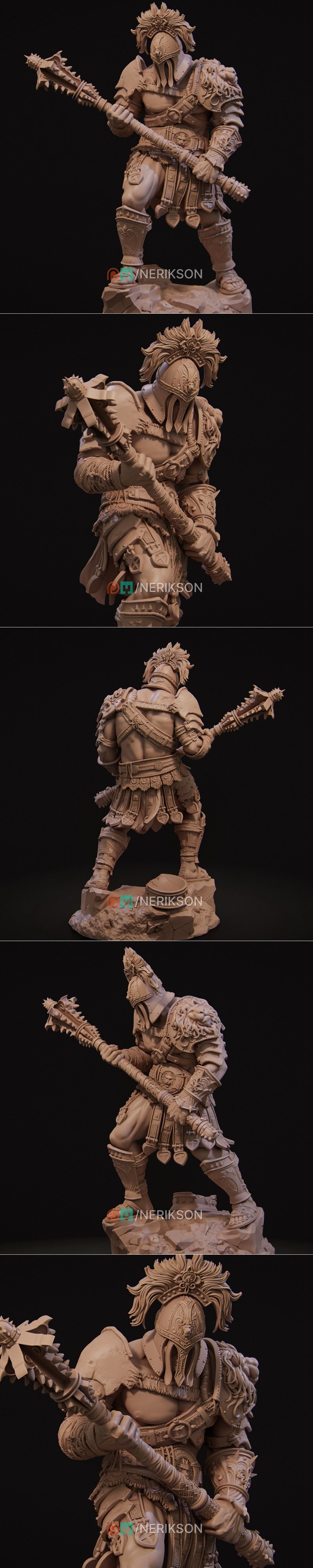 Nerikson 公司出品的《战神头骨重击者》3D打印模型|Nerikson – Gladiator SkullCrusher – 3D Print Model STL