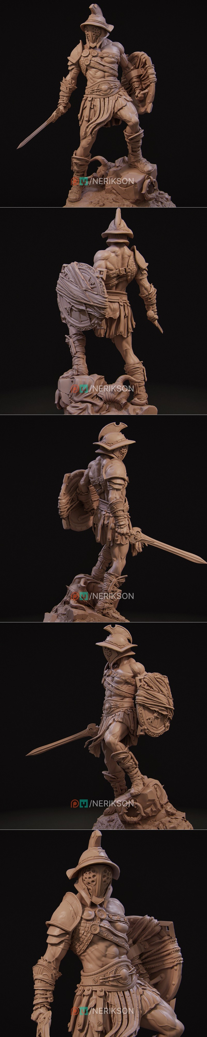 Nerikson 光环战士 3D打印模型|Nerikson – Gladiator Swordsman – 3D Print Model STL