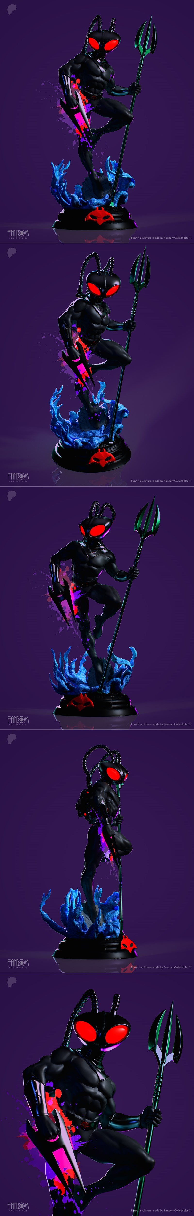 3D打印模型：黑海鳗角色收藏品|Fandom Collectibles – Black Manta – 3D Print Model STL