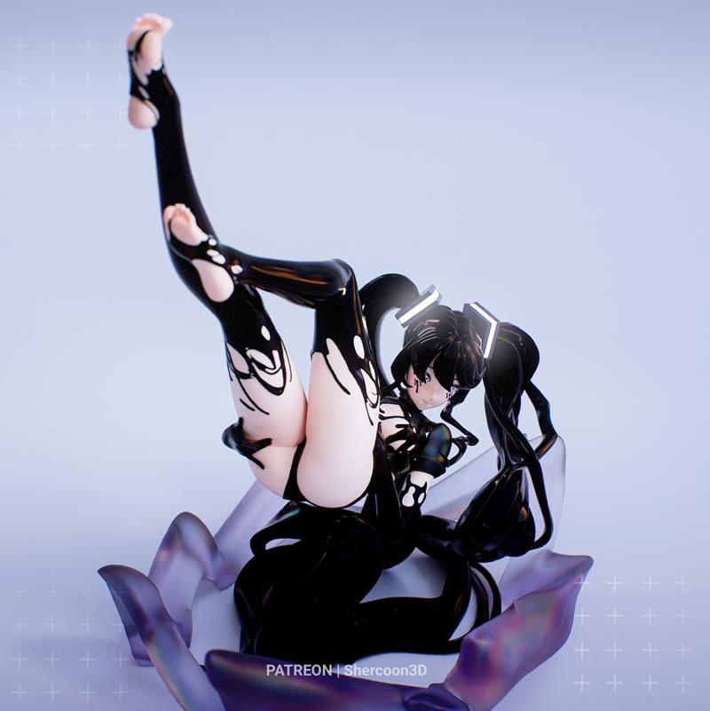Shercoon3D - 《毒蛇米库》3D打印模型|Shercoon3D – Venom Miku – 3D Print Model STL