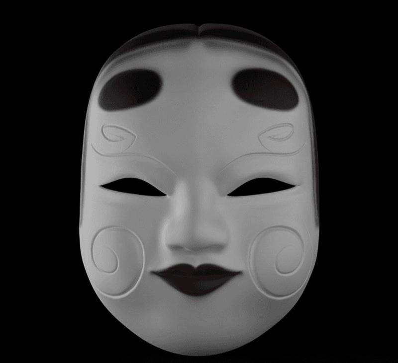 歌舞伎艺伎面具 - 3D打印模型|Kabuki Geisha Mask – 3D Print Model STL