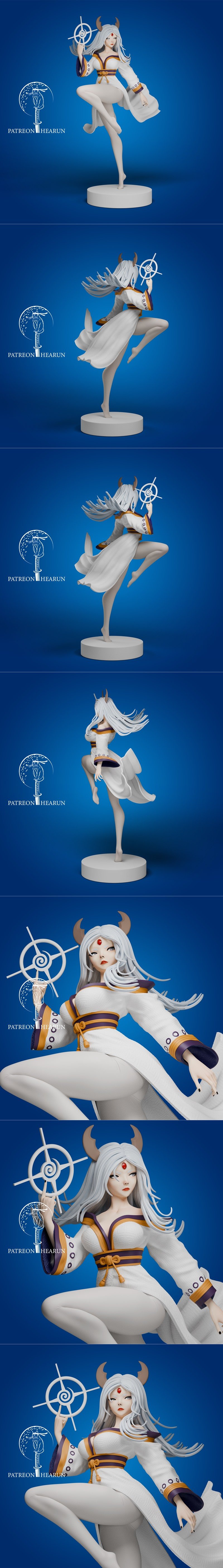 Hearun – 三更影 Naruto – 3D打印模型|Hearun – Kaguya Otsutsuki Naruto – 3D Print Model STL