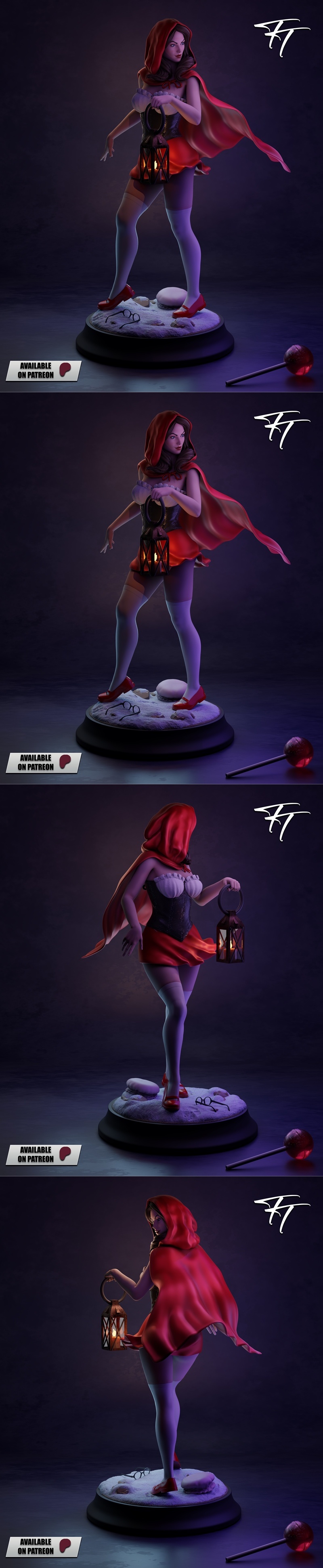 万圣节奇遇：小红帽3D打印模型|Trick or Treat – Little Red Riding Hood – 3D Print Model STL