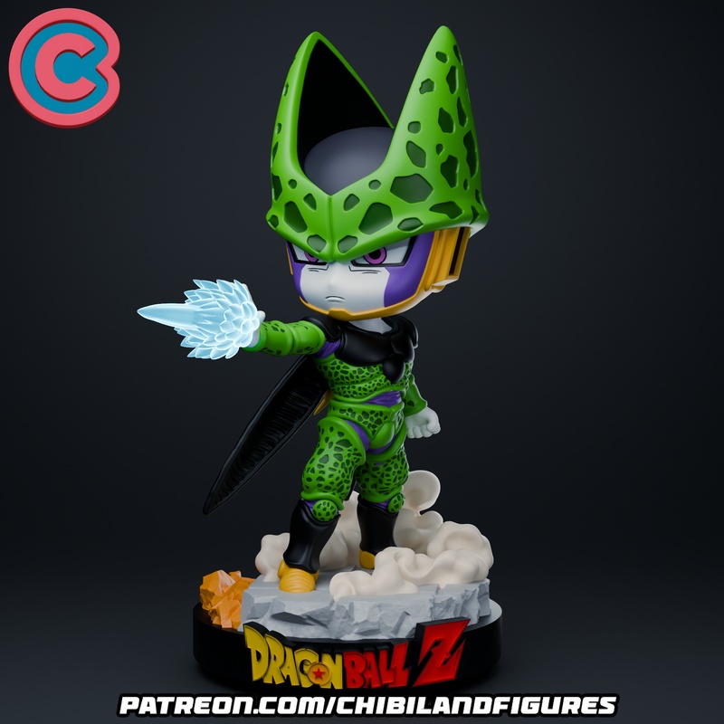 龙珠Z 3D打印小模型|Chibi Land Figures – Cell – Dragon Ball Z – 3D Print Model