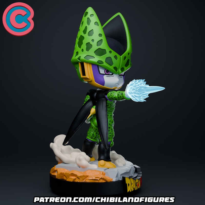 龙珠Z 3D打印小模型|Chibi Land Figures – Cell – Dragon Ball Z – 3D Print Model