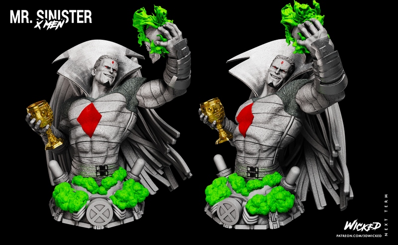 邪恶之徒3D打印模型|Wicked – Mr. Sinister Bust – 3D Print Model