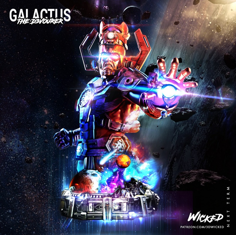 邪恶力量·伽拉克萨之怒·3D打印模型|Wicked – Galactus Bust – 3D Print Model