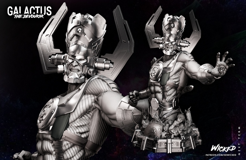 邪恶力量·伽拉克萨之怒·3D打印模型|Wicked – Galactus Bust – 3D Print Model