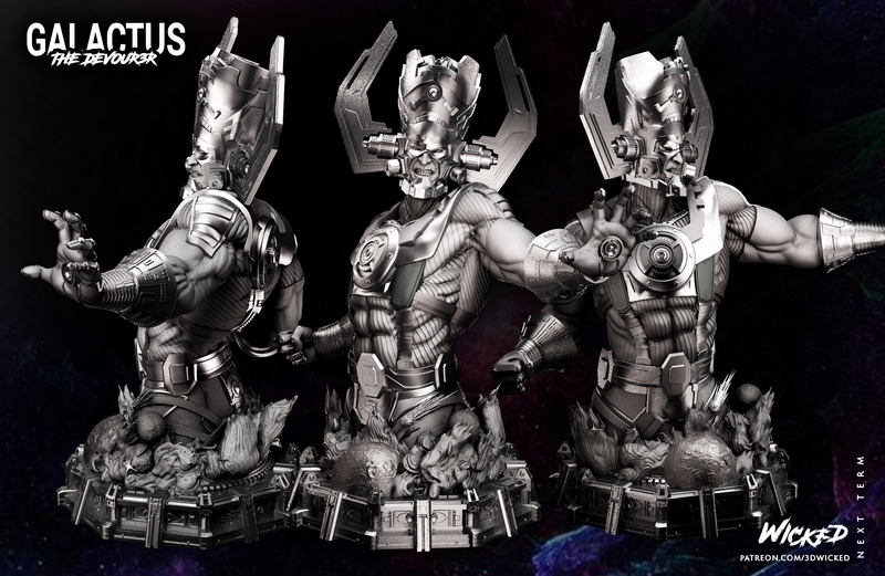 邪恶力量·伽拉克萨之怒·3D打印模型|Wicked – Galactus Bust – 3D Print Model