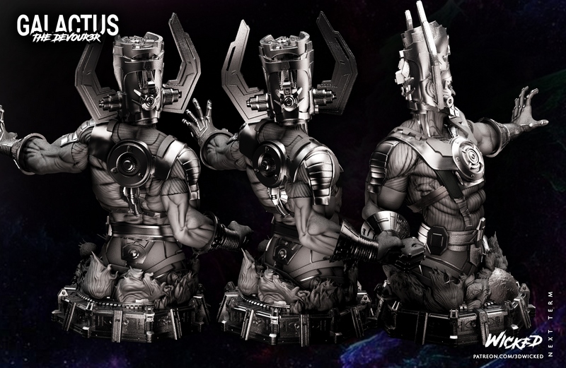 邪恶力量·伽拉克萨之怒·3D打印模型|Wicked – Galactus Bust – 3D Print Model