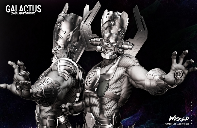 邪恶力量·伽拉克萨之怒·3D打印模型|Wicked – Galactus Bust – 3D Print Model