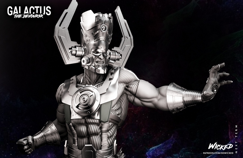 邪恶力量·伽拉克萨之怒·3D打印模型|Wicked – Galactus Bust – 3D Print Model