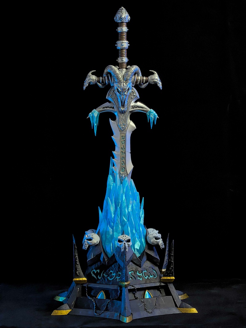 魔兽世界：寒冰之剑 3D打印模型|Warcraft – Frostmourne and Base – 3D Print Model